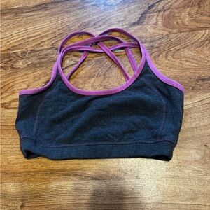 Green Apple Bamboo Sports Yoga Bra Charcoal color with Trim - Small - NWT